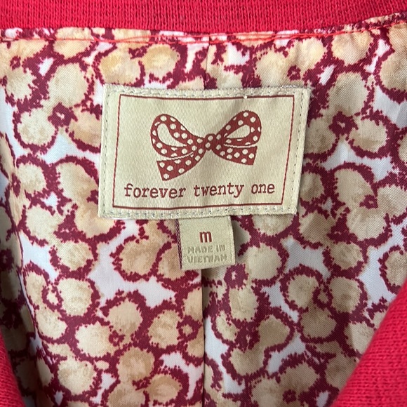 Forever 21 Coat, Knit Spring Jacket Bell Sleeve, Cherry Red szM - Picture 9 of 10